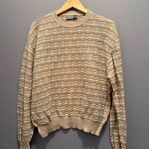 Talbots Men's Multicolor Crewneck Pullover Sweater Size L Casual